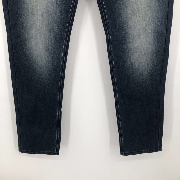 Chili Peqper Mens Jeans Size 33 Straight Leg Embellished Distressed Med Wash NWT - Picture 5 of 9